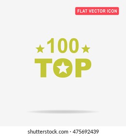 Top 100 icon. Vector concept illustration for design.