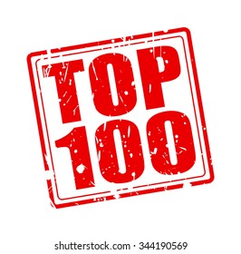 TOP 100 red stamp text on white