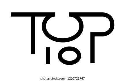 top 10.Lettering vector illustration