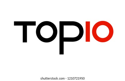 top 10.Lettering vector illustration