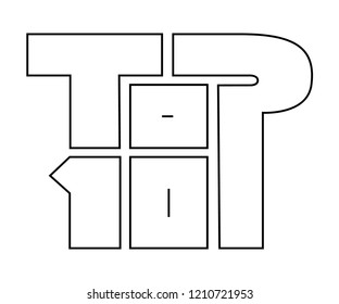 top 10.Lettering vector illustration