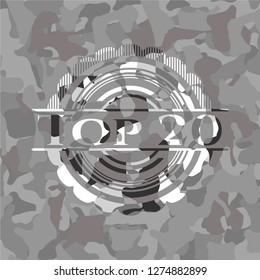 Top 20 on grey camo pattern