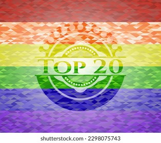Top 20 de fondo de mosaico con los colores de la bandera LGBT. 