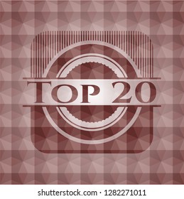 Top 20 red seamless badge with geometric pattern.