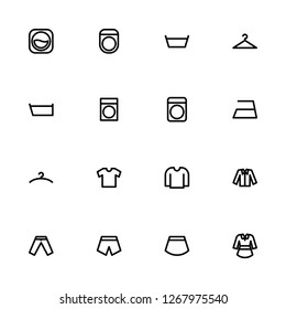 Top 20 Simple Set of Laundry Related Vector Line Icons. Contains such Icons as Washing Machine, Jacket, Hanger, and more. Editable Stroke. Pixel Perfect.