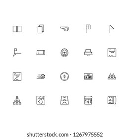 Top 20 Simple Set of Sport and Football Related Vector Line Icons. Contains such Icons as Field, Corner Kick, Referee, and more. Editable Stroke. Pixel Perfect.