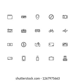 Top 20 Simple Set of Tour and Travel Related Vector Line Icons. Contains such Icons as Transportation, Backpack, Maps, and more. Editable Stroke. Pixel Perfect.