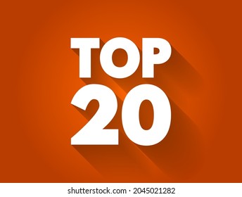 Top 20 text quote, concept background