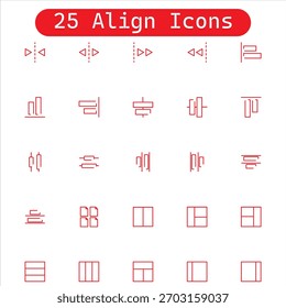 Top 25 Align Icons Pack 