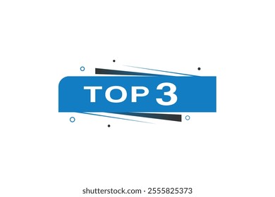 Top 3 banner template web element or announcement. vector design flat style.