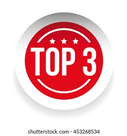 Top 3 label red vector