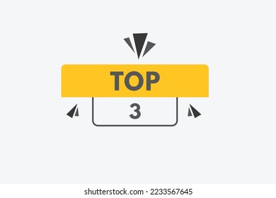 oberste 3-Text-Taste. Web-Buttons für Top 3-Zeichen-Symbol
