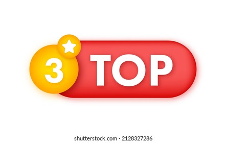 Top 3 - Top Three vector colorful speech bubble