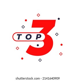 Top 3 vector icon. Symbol, sticker, special offer label, advertising badge.