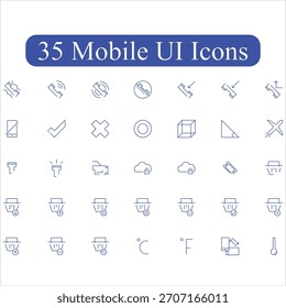 Top 35 Iconos de interfaz de usuario móvil