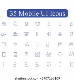 Top 35 Mobile UI Icons Pack