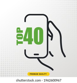 Top 40 Line Icon Phone Hand Stock Vector (Royalty Free) 1962600967