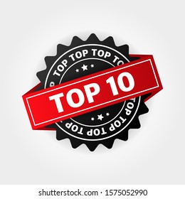 Top 5. Best ten list on white background.