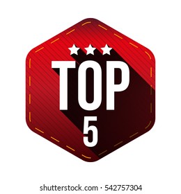 Top 5 - Five vector hexagon patch