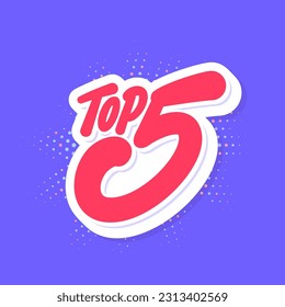 Los 5 mejores. Banner manuscrito de letras vectoriales.