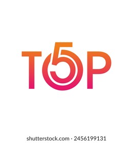 top 5 logo on white background. top 5 concept