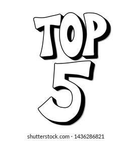 Top 5 quote isolated. Vector stylized text.