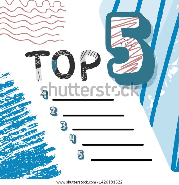 Top 5 Template Vector Blank Illustration Stock Vector (Royalty Free