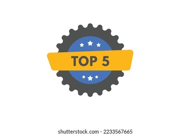 top 5 text Button. top 5 Sign Icon Label Sticker Web Buttons