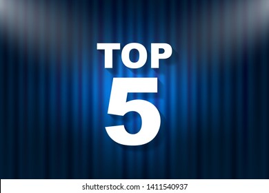 Top 5 Text With Illumination. Vector Stock Illustration