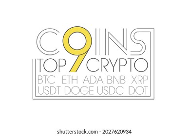 a top 9 cryptocurrencies, text