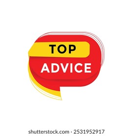 Top advice banner for announcement, speech bubble. vector template modern.