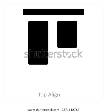 top align and alignment icon concept