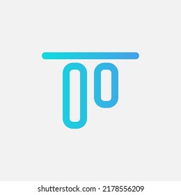 Top alignment icon in gradient style about text editor, use for website mobile app presentation