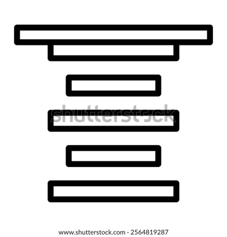 Top Alignment Vector Line Icon Design