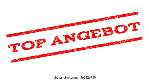 Top Angebot watermark stamp. Text tag between parallel lines with grunge design style. Rubber seal stamp with dust texture. Vector red color ink imprint on a white background.