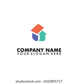 Top arrow up house logotype best for Real estate house logo.