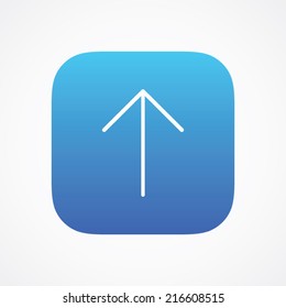 Top arrow icon in line style on the rounded button