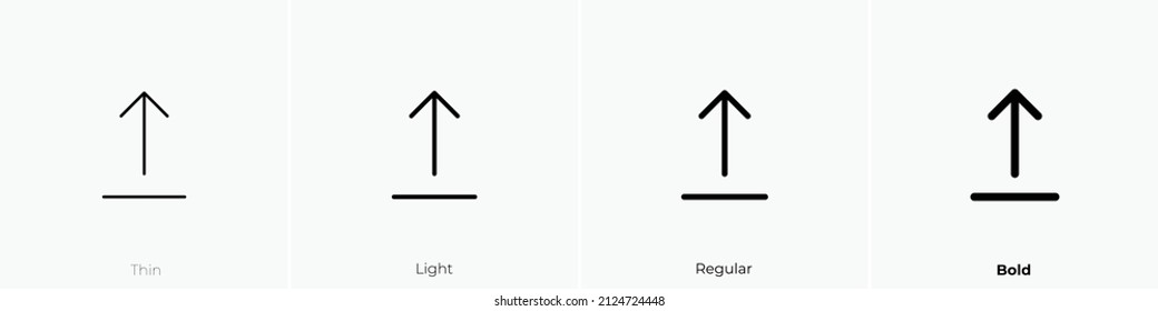 top arrow from top icon. Thin, Light Regular And Bold style design isolated on white background