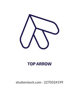 top arrow icon from user interface collection. Thin linear top arrow, top, arrow outline icon isolated on white background. Line vector top arrow sign, symbol for web and mobile