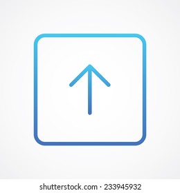 Up Top arrow rounded button for web, site, mobile, application. Vector illustration. Simple flat metro style