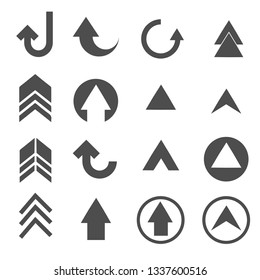 top arrow sign icons set vector
