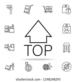 top arrow sign outline icon. Cargo logistic icons universal set for web and mobile