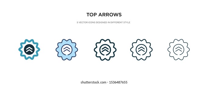 top arrows icon in different style vector illustration. two colored and black top arrows vector icons designed in filled, outline, line and stroke style can be used for web, mobile, ui