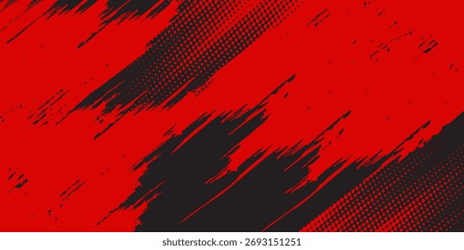 Fondo superior Textura abstracta del grunge negro y rojo con el arte del semitono