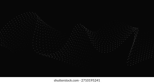 Top Hintergrund digitale Welle von Partikeln. Futuristische Punktwelle. Technologie-Hintergrund, Vektor. Kunst