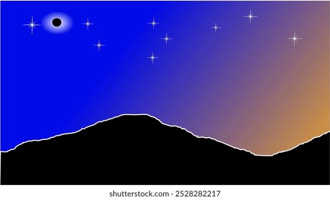 Fondo superior: vista del cielo nocturno y el turno de la mañana.