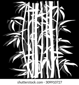 The top of the bamboo. Bamboo leaf background.  Vector illustration