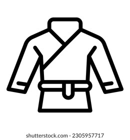 Top belt kimono icon outline vector. Cad gi. Cardigan model