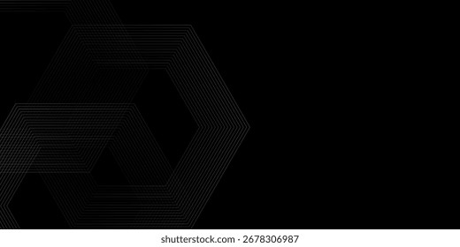 Top Diseño de fondo negro. Moderno patrón de línea ondulada en colores monocromos. Textura de la raya de Premium para el Anuncio, diseño premium