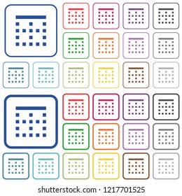 Top border color flat icons in rounded square frames. Thin and thick versions included.